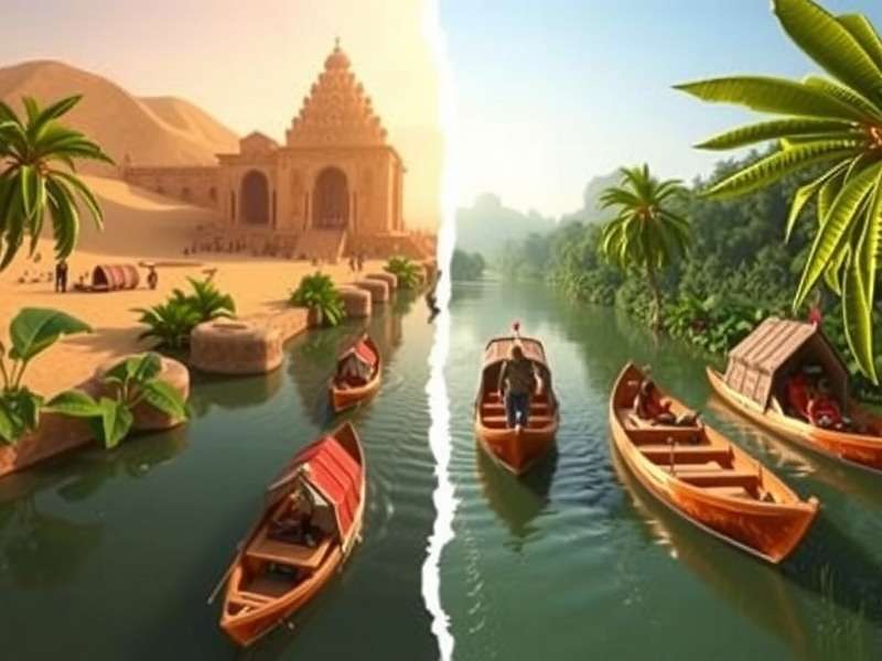 Hot Pepper Quest regional variations showing Rajasthan desert and Kerala backwater gameplay